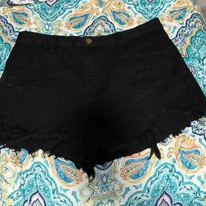 Black ripped shorts size L from SHEIN